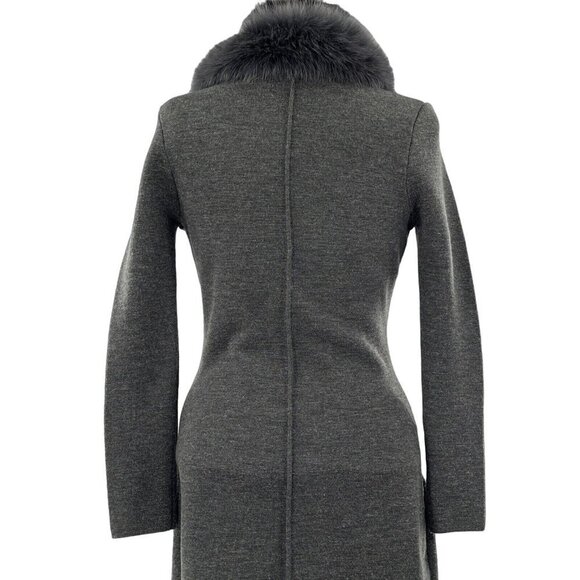 Anthropologie Pepe Peluso Women's Sweater Long Faux Fur Collar Large Wool *READ* - Picture 3 of 9